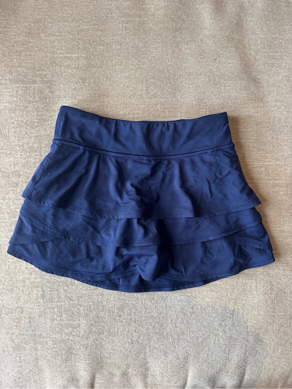 Athleta Girl Swing Skort Size M 8-10 Navy Blue Tiered Tennis Athletic Skirt